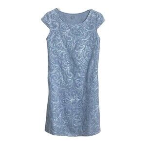 Lina Tomei Linen Embroidered Shift Dress XL costal Beachy
